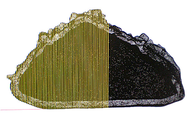 Cross-section of slices